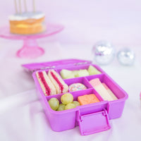 Montii Bento Style Lunchbox - Montii Bento Five - Magenta Glitter - Montii Glitter Lunchbox NZ