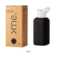 Squireme Chromatic Collection Glass Bottle 500ml Black Squireme Water Bottle