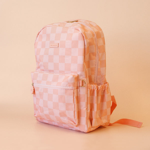 Fox and Fallow Peach Check Backpack - Fox & Fallow Backpacks NZ
