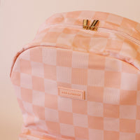 Fox and Fallow Peach Check Backpack - Fox & Fallow Kids Backpacks NZ
