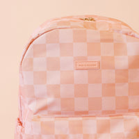 Fox and Fallow Peach Check Backpack - Fox & Fallow Kids Backpacks NZ