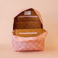 Fox and Fallow Peach Check Backpack - Fox & Fallow Kids Backpacks NZ