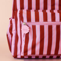 Fox & Fallow Burgundy Stripe Backpack - Fox and Fallow School Bags NZ
