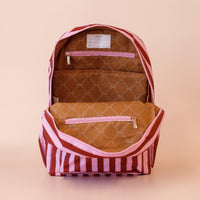 Fox & Fallow Burgundy Stripe Backpack - Fox and Fallow School Bags NZ