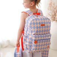 Kids Backpack - Blue Diamonds