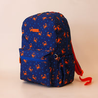 Fox and Fallow King Crabs Backpack for Kids from side on view