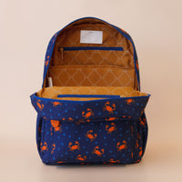 Fox and Fallow King Crabs School Backpack for Kids showing the inside of the backpack