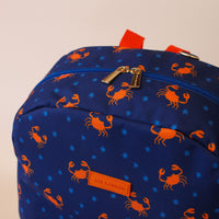 Top view of the Fox and Fallow King Crabs Backpack for Kids