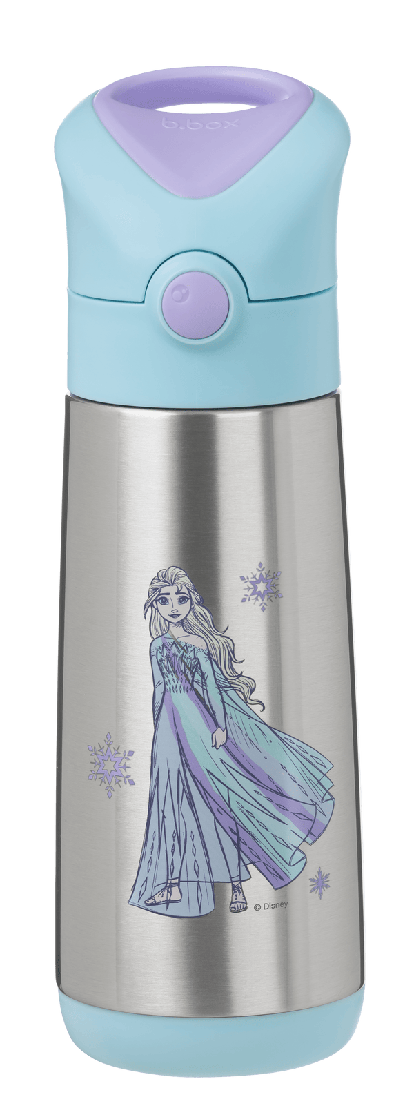 Children's water bottle with Elsa from Frozen design on a white background - BBox Frozen Insulated Drink Bottle