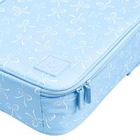 MontiiCo Darling Bows lunch bag showing durable fabric and YKK zippers