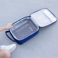 Montii Shapeshifter Large Insulated Lunchbag shown open to show the aluminium lining