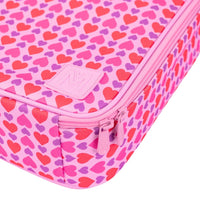 A close up of the Queen of Hearts design on the Montii Large Insulated Lunchbag
