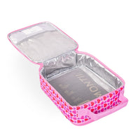 Montii Large Lunchbag - Queen of Hearts - shown open to show the aluminium lining