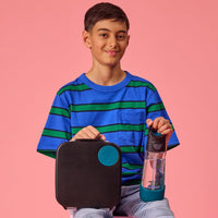 Child holding the Night Vision BBox Lunchbox with the matching drink bottle