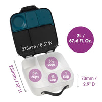 BBox Large Lunchbox Night Vision - BBox Lunchbox NZ - showing sizes of compartments