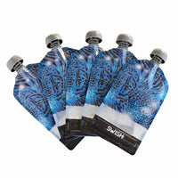 Swish Reusable Food Pouches - Swish Blue Animal Print Pack of Reusable Yoghurt Pouches NZ