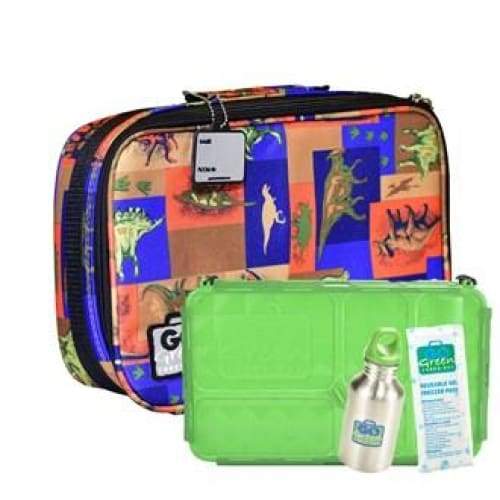 Go Green Lunchset Jurassic Party Green Box Go Green lunchbox