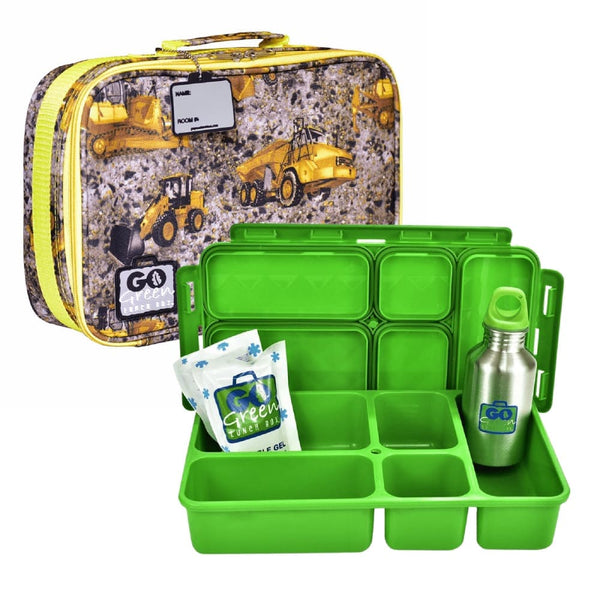 Go Green Lunchset Under Construction GREEN Box Go Green lunchbox