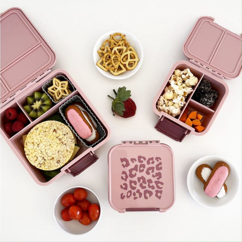 LEAKPROOF BENTO LUNCH BOX - 4 COMPARTMENTS - PINK - LEOPARD –