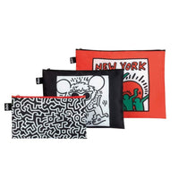 Loqi Zip Pocket (Set Of 3) Museum Collection Keith Haring Default Loqi Reusable Storage Bags