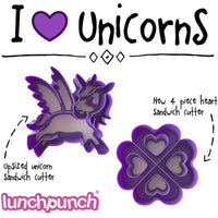 Lunch Punch®Pairs - I Love Unicorns (2Pack) Lunch Punch Sandwich Cutter