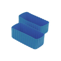 Medium Blue Silicone Bento Rectangle Cups 2 Pack for lunchboxes and baking Little Lunchbox Co. Silicone Cases