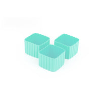 Mint Silicone Bento Square Cups 3 Pack for lunchboxes & baking Little Lunchbox Co. Silicone Cases