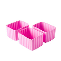 Pink Silicone Bento Small Rectangle Cups 3 Pack for lunchboxes baking & more! Little Lunchbox Co. Silicone Cases
