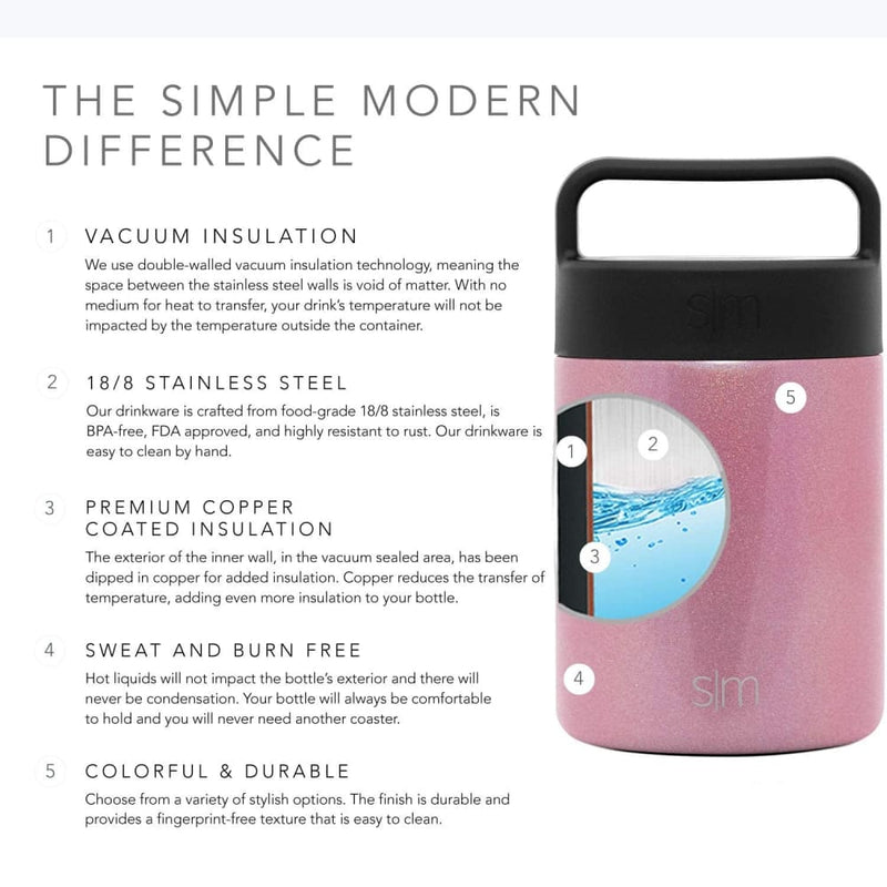 Simple Modern Insulated Food Jar - 355ml - Blush – Yum Yum Kids Store