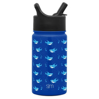 Summit Kids Insulated Stainless Steel Water Bottle with Straw Lid 14oz (400ml) Shark Bite Simple Modern Stainless Steel Water Bottle