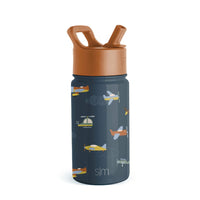 Summit Kids Insulated Stainless Steel Water Bottle with Straw Lid 14oz (400ml) Wheels Up Simple Modern Stainless Steel Water Bottle
